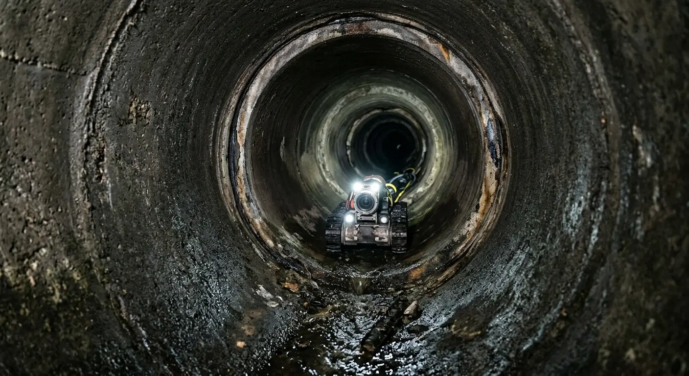 Robotic sewer camera inspecting pipe interior for Drain Snake Service in Hobart